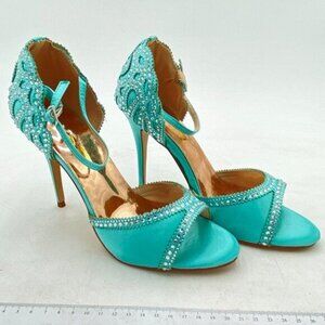 XYD Women's Sandals, Chic Peep Toe, D'Orsay Stiletto High Heels, Rhinestone